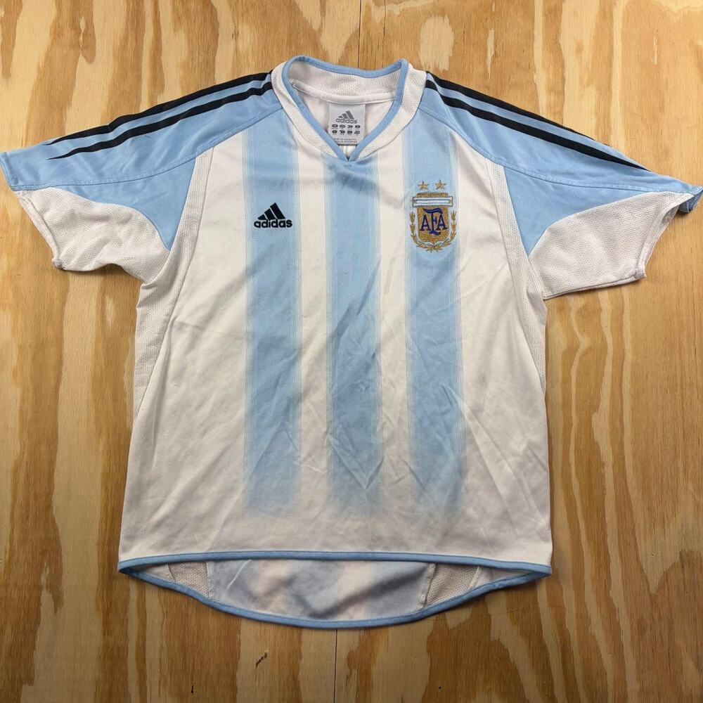 Vintage Y2K Adidas Argentina Home Football Jersey – AFA – Boys’ M